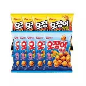 청우 오징어땅콩90g 5봉 + 불닭맛오땅90g 5봉 술안주 사무실간식 /J