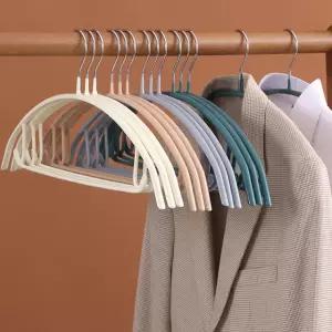 라운드 어깨뿔방지 PVC 옷걸이 10개 논슬립 니트 가디건 정장 상의 수납 정리