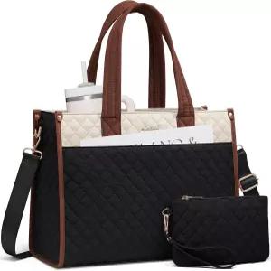 LOVEVOOK 여성용 노트북 가방 15.6인치 토트백 직장용 전문 컴퓨터 비즈니스 교사 사무용 서류 지갑 가벼운
