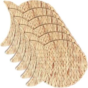 갠디어 6종 세트 물고기 직조 접시 물 히아신스 해리 큰 위커 라탄 충전기 농가 보호 해안 해변 테마