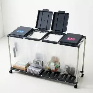 DAMDA 재활용 분리수거함 블랙/그레이 +비닐 50매 포함 2단 3단 4단