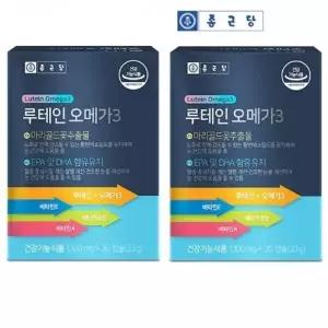종근당 루테인 오메가3 1100mg x 30캡슐 1+1총60캡슐 비타민A E 베타카로틴 마리골드