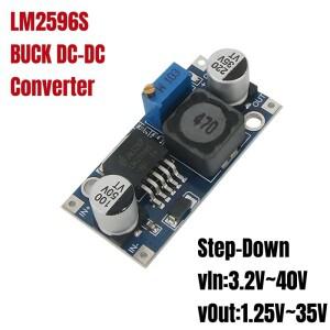 1pcs LM2596S DC-DC 벅 컨버터 차량 안정기 스텝다운 전원 공급 장치 모듈 조정 가능 DC1.25V-35V 전압