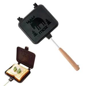 샌드기계 백패킹 와플메이커 달린 샌드위치 집게 접이식 손잡이 양면 쿠커 휴대용 메이커