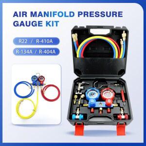 자동차 에어컨 진단 프레온 충전 압력 게이지 세트 R134A R404A R410A R22 냉매 조절기 호환