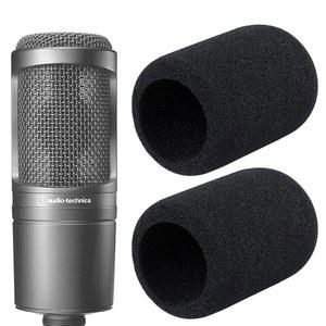 YOUSHARES Audio-Technica AT2020 팝 필터 - 오디오 테크니카 및 AT-2035 AT-2050 ATR2500 ATR2500X AT-4040 마이크용 마이크 윈드스크린 2개 (블랙)