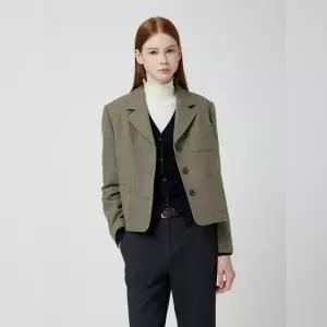 [롯데백화점]씨씨콜렉트 헤링본 크롭 싱글 자켓_C254MSF035