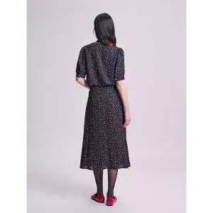 [빈폴레이디스][B. my] 하트 패턴 플리츠 스커트 - 블랙 (BF4827N115)