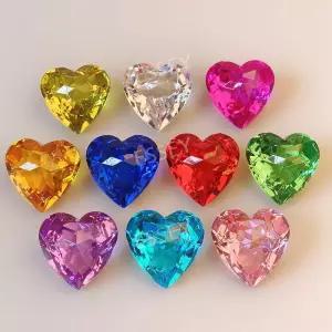 하트 비즈공예 크리스탈 장식품 소품 40mm 목걸이 DIY 펜던트