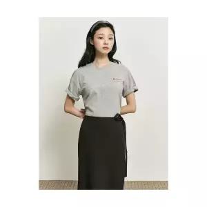 BEANPOLE LADIES [B. my] 그래픽 오버핏 반소매 티셔츠 그레이 (BF5842N113)