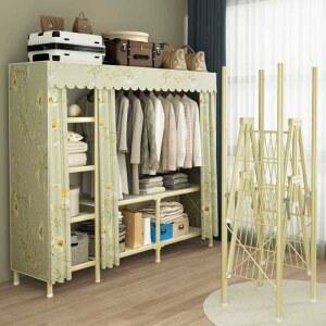 샤크팡 튼튼한 접이식행거 철제 원룸 이불장 드레스룸 간이 비키니옷장