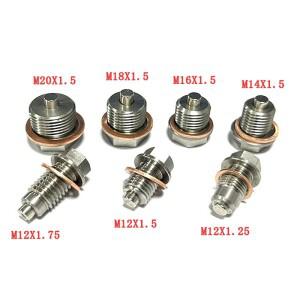 스텐 엔진 마그네틱 오일 드레인 플러그 나사 팝너트 볼트 섬프 M12/14/16/18/20 1.5