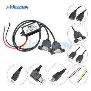 DC-DC 자동차 전원 컨버터 마이크로 미니 USB 스텝 다운 전압 공급 어댑터 저열 보호 12V  5V 2A 3A 10W 15