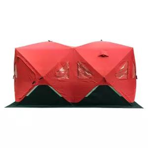 더블 큐브 텐트 패밀리 동계 차박 야외 낚시용 빙상 벙커 도킹