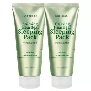 (1+1)푸드어홀릭 카밍 어성초 슬리핑 팩 200ml /수분크림 수면팩 물...
