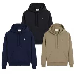 [AMI] 아미 화이트로고 후드 티셔츠 HSW260 730