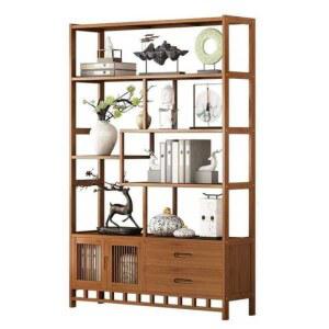 원목도자기장식장 사방 장식 엔틱수석진열장 거실장식선반 트로피진열장 수석 원목가구 싱글