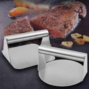 스테이크챔프 돼지껍데기 패티 버거스테이크 스텐 떡갈비틀 그릴프레스 원형 누름판 누르개