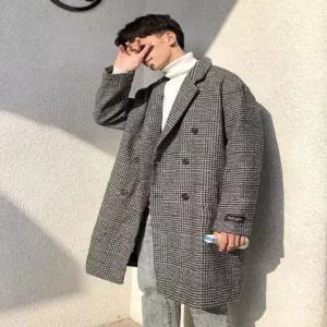 바람막이 자켓 남성 반코트 모직 남자롱코트