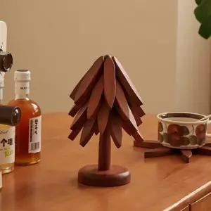 나무 냄비 받침 접이식 우드 세트 원목 냄비 받침 테이블 미니 주방테이블 나무트리 식탁 용품 매트