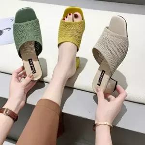 260까지 가능한 컬러 니트 청키 슬리퍼 여자신발 청키슬리퍼 청키샌들 여성슬리퍼