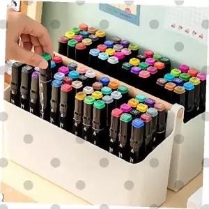 책상위 펜꽂이 마카펜 색연필 정리 수납 손잡이 달린 이동식 학생 사무실 필통