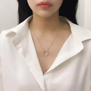 [오팔하우스] 14k 하트참 키스 이니셜 목걸이 OPGN652