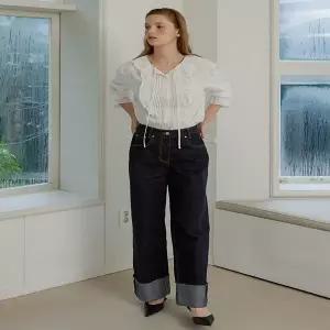 (올리브데올리브) OJ4AL8590 세미 와이드 롤업 데님 팬츠