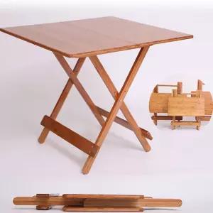 테이블 대나무 식탁 사각형 가정용 심플 우드 접이식 원목