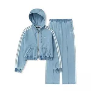 널디 우먼스 데님 후디 트랙 세트 라이트블루 PNEF24TRTP0751 378390