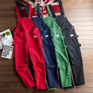 멜빵바지 빅사이즈 정비복 커플 남자점프수트