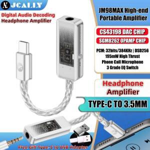 JCALLY JM98MAX 타입-C to 3.5mm 듀얼 DAC CS43198 SGM8262 OPAMP 고급 디지털 오디오 디코딩 이어폰 앰프