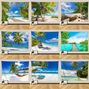 해변 풍경 바다 여름 벽장식 천 현수막 그림 포토존