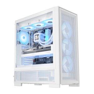 darkFlash AIR NOVA 풀 타워 포함 공기 높은 팬 마운트, 수직 후면 라디에이터, PWM 흐름, 연결, (화이트) 타입 케이스, E-ATX 통기성 최대 PC GPU 게이밍 420mm 6면 7개 C,