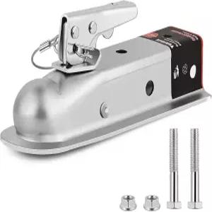 하드웨어가 장착된 베킨지 스트레이트 텅(Zinc) 트레일러 커플러 2인치 채널 히치 볼 3 500파운드 실버용