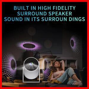 2026 신형 HY300pro+S2 4K 안드로이드 13 휴대용 프로젝터 8000루멘 WiFi 6 극장 스피커 720P HD 지원 360