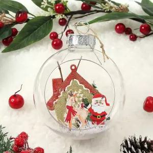 Jdt 스노우 투명 장식볼 12cm 산타루돌프트리액세서리 소품 트리볼 크리스마스 악세사리