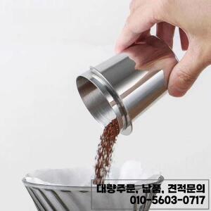 스테인레스 스틸 커피 파우더 컵 51/53/58mm 재사용 가능한 그라인더 머신 핸들 계량 액세서리