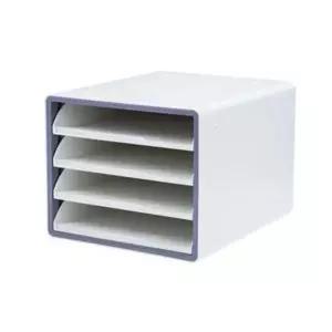 시스맥스 551WFL28 디럭스 오픈형서류함 4단 GR 회색 280040 서류정리함/290x340x240 (1개)