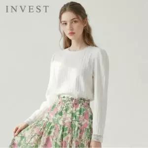 [인베스트] 페미닌 레이스 배색 블라우스_IN6S1BL5221