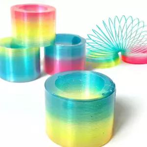 파스텔 무지개링 (12개)묘기장난감 단체선물 판촉물 매직링 레인보우링 슬링키 용수철