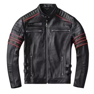 남성 천연 소가죽 라이더 바이크 자켓 해골 자수 빈티지 레더 점퍼 빅사이즈 겨울용 아우터룩