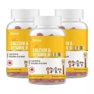 오로니아 칼슘 비타민 D 꾸미 씹어먹는 과일맛 영양제 뼈 치아 건강 골다공증 2.3g x 60정 3통 (3개월분) 어린이 키즈 온가족