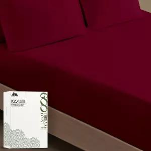 메이페어 리넨 100 이집트 면 핏 시트 트윈 사이즈 - 600 스레드 카운트 16인치 딥 포켓 전용 냉각 새틴