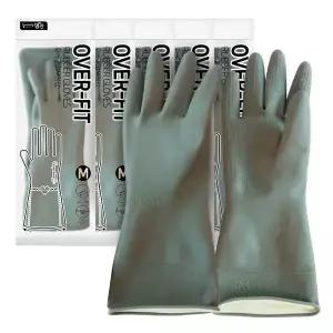 명진 오버핏 고무장갑 중형M(그레이) 5켤레 벗기편한 주방장갑 라텍스