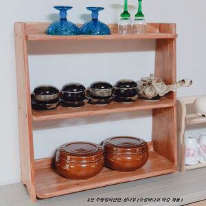 은호공예 원목 선반 벽걸이 3단 벽 수납 정리 선반 삼나무 다 용도 진열대/호두나무색상