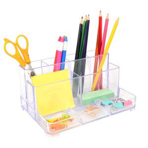 투명 데스크 오거나이저 아크릴 정리함 화장품 정리대 사각수납함 상품진열함 칸막이 소품 보관함