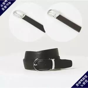 [롯데백화점]헤지스ACC [선물포장출고] 블랙 단색 실버버클 소가죽 벨트 HJBE4E301BK