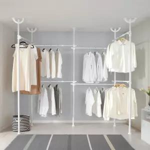 이지온 튼튼한 시스템 드레스룸 행거 EO-507 코너 ㄷ자 옷걸이 옷장 고정식 대형 행거