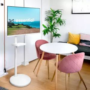 삼성 M5 M7 호환 스마트모니터 무빙 스탠드 이동식 TV 거치대 스마트마운트 VI201S 화이트